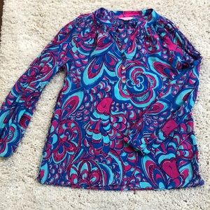 Lilly Pulitzer Silk Long Sleeve Top Size M